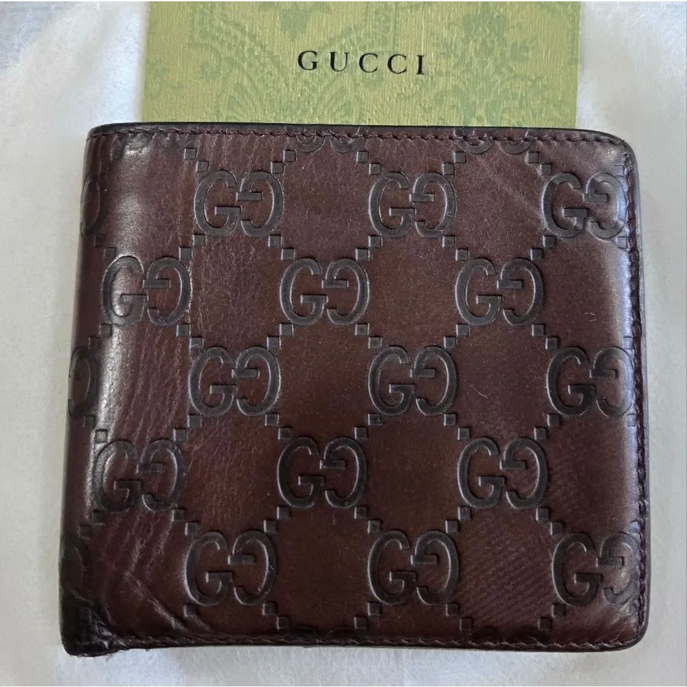 Authentic Gucci Wallet Bifold Wallet Guccissima Brown Unisex - T6720
